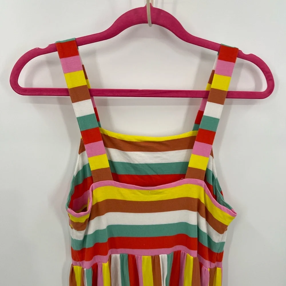J. Crew rainbow stripe tiered maxi dress